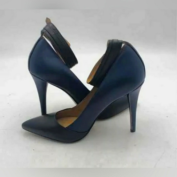 Like NEW Coach Designer Blue Black Pointed Toe Stiletto Pump Heels Size 6B - Picture 8 of 11
